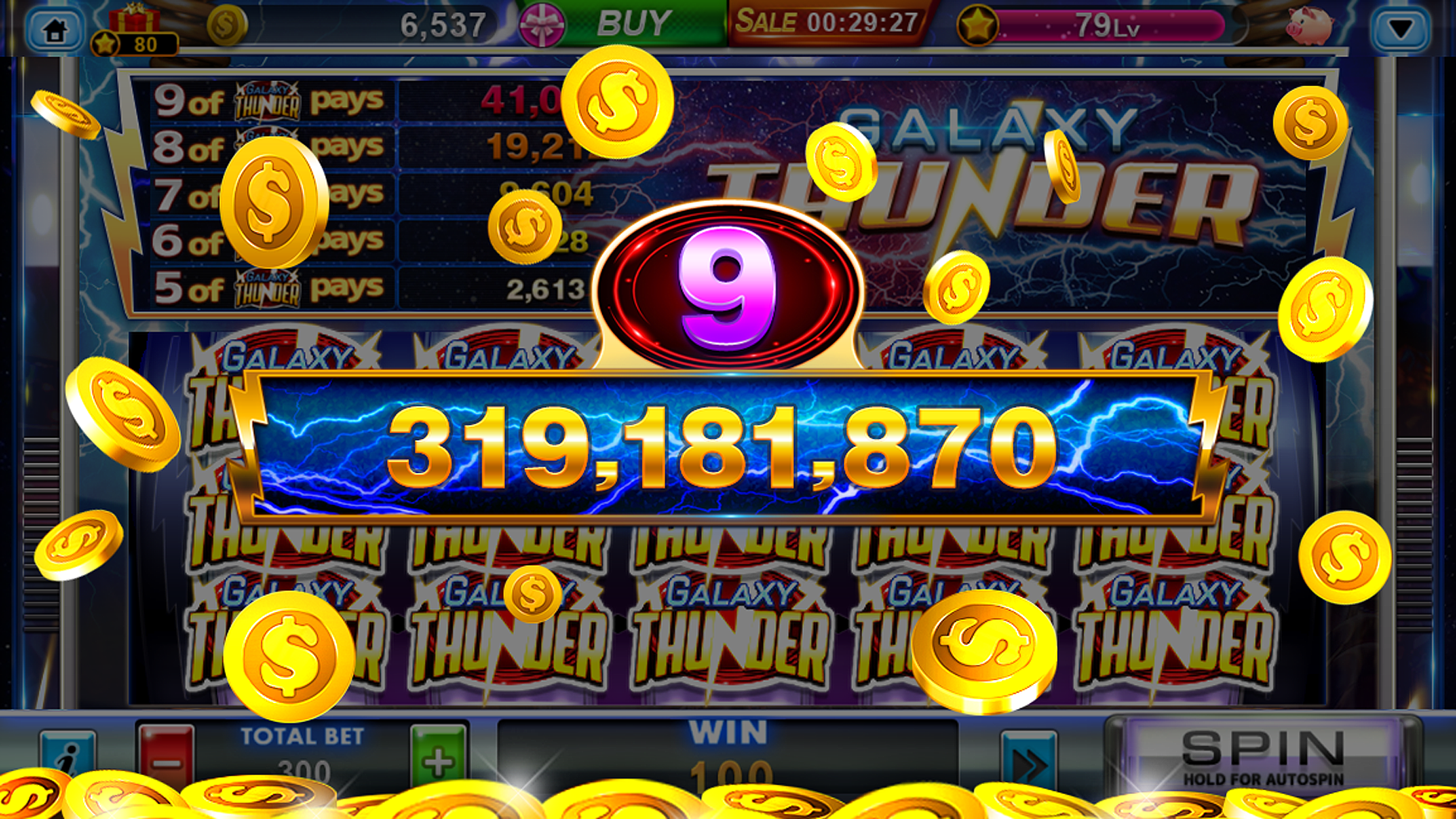 Giao diện trò chơi slots cổ điển trên ứng dụng BK8